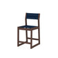 POLYWOOD EDGE Sling Counter Side Chair — Mahogany / Navy Blue Sling