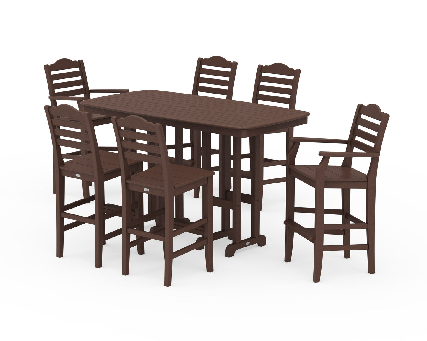 POLYWOOD Savannah 7-Piece Bar Set — Mahogany