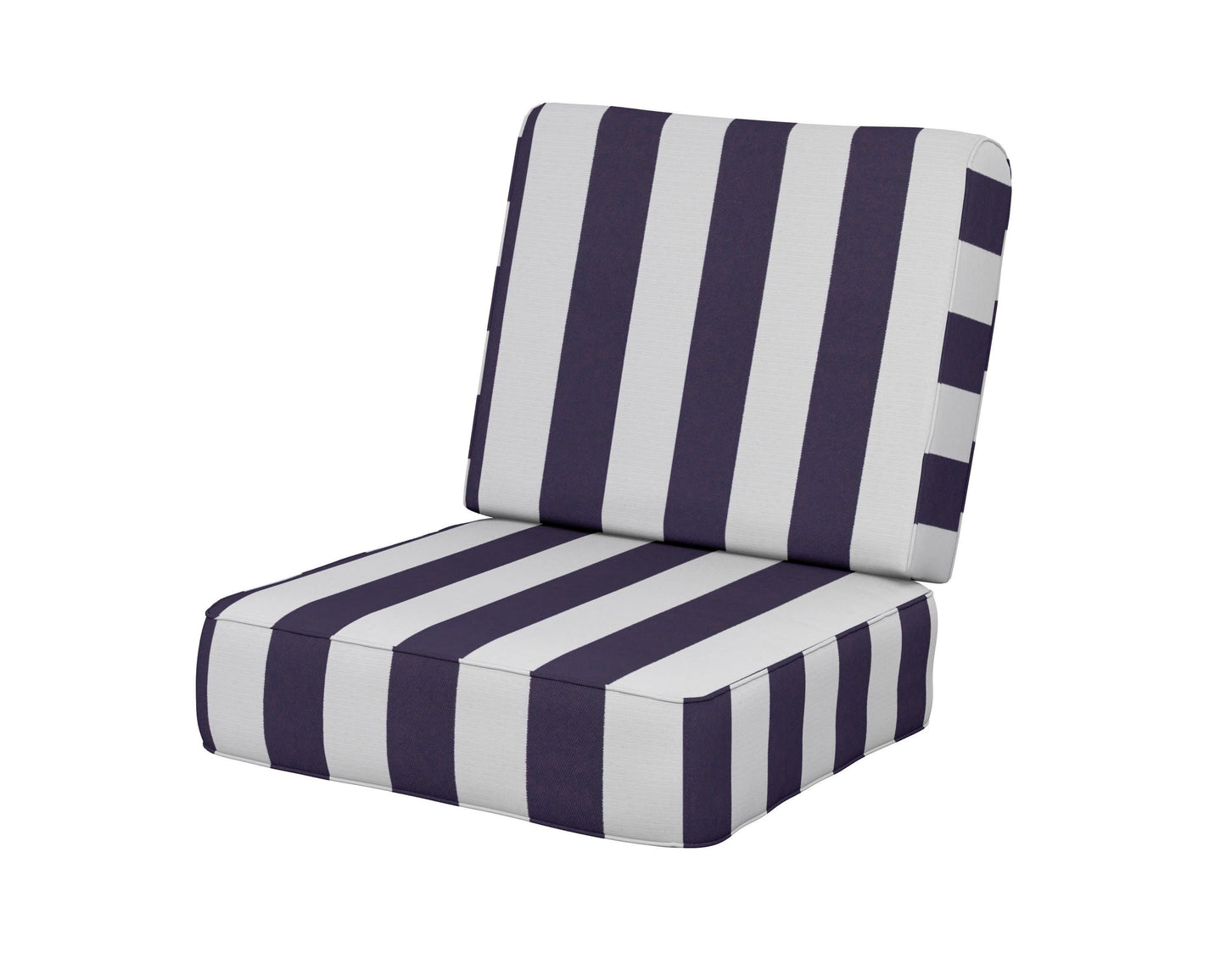 POLYWOOD Ateeva Harbour Seat and Back Cushion — Cabana Stripe Navy