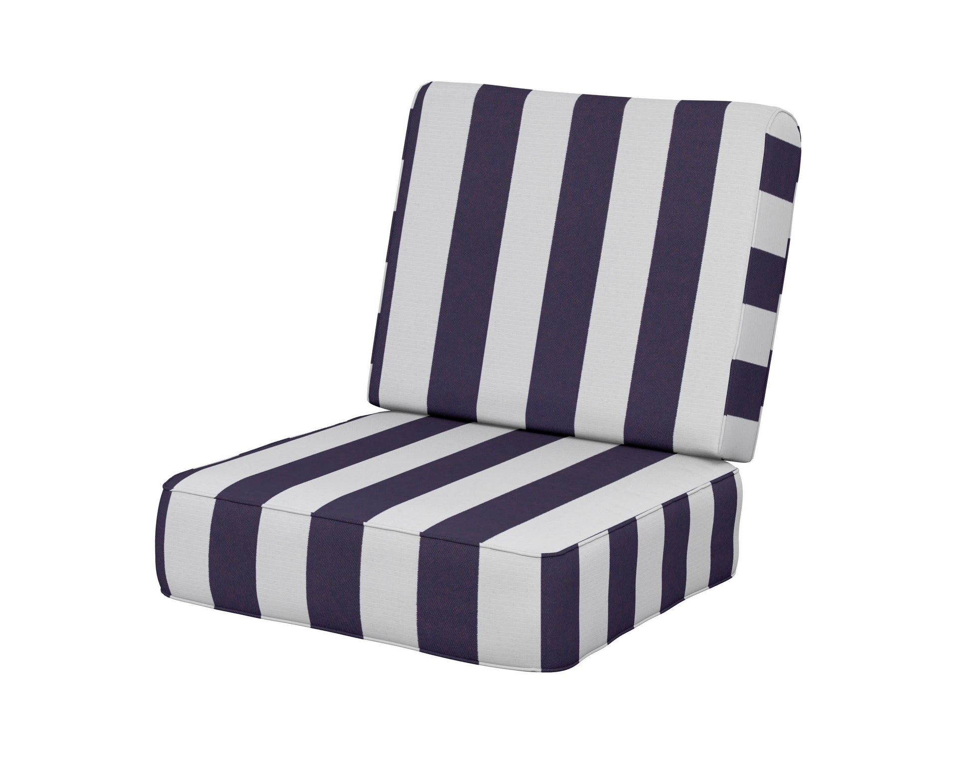 POLYWOOD Ateeva Harbour Seat and Back Cushion — Cabana Stripe Navy