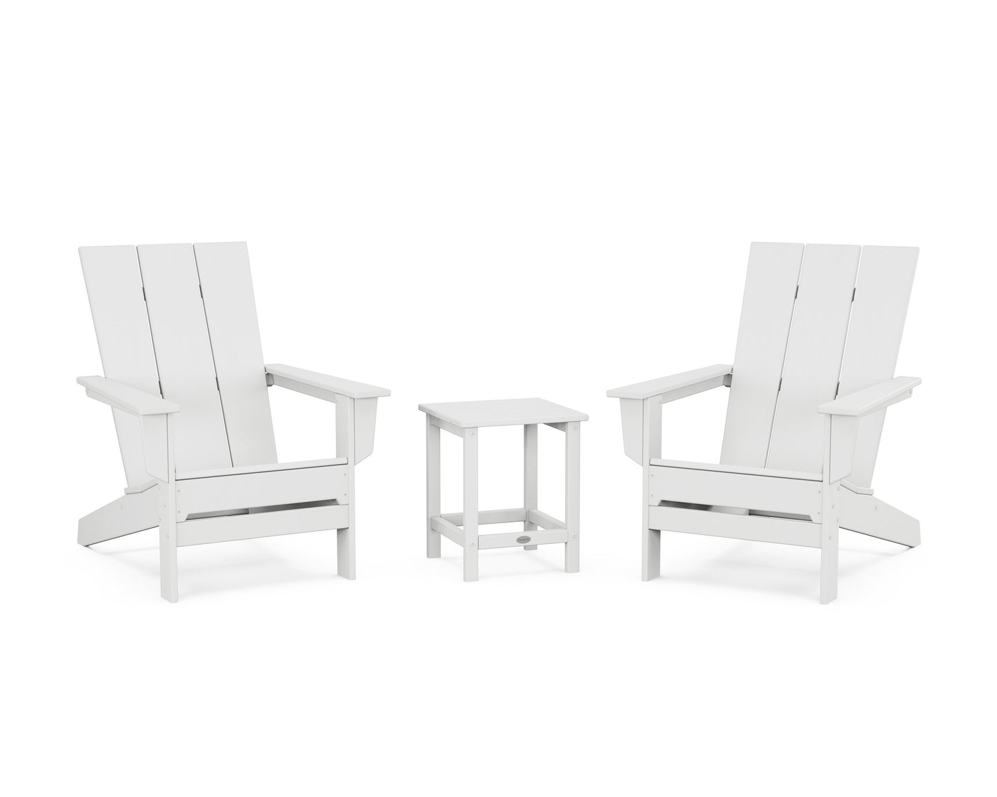 POLYWOOD 3-Piece Modern Studio Adirondack Set — White