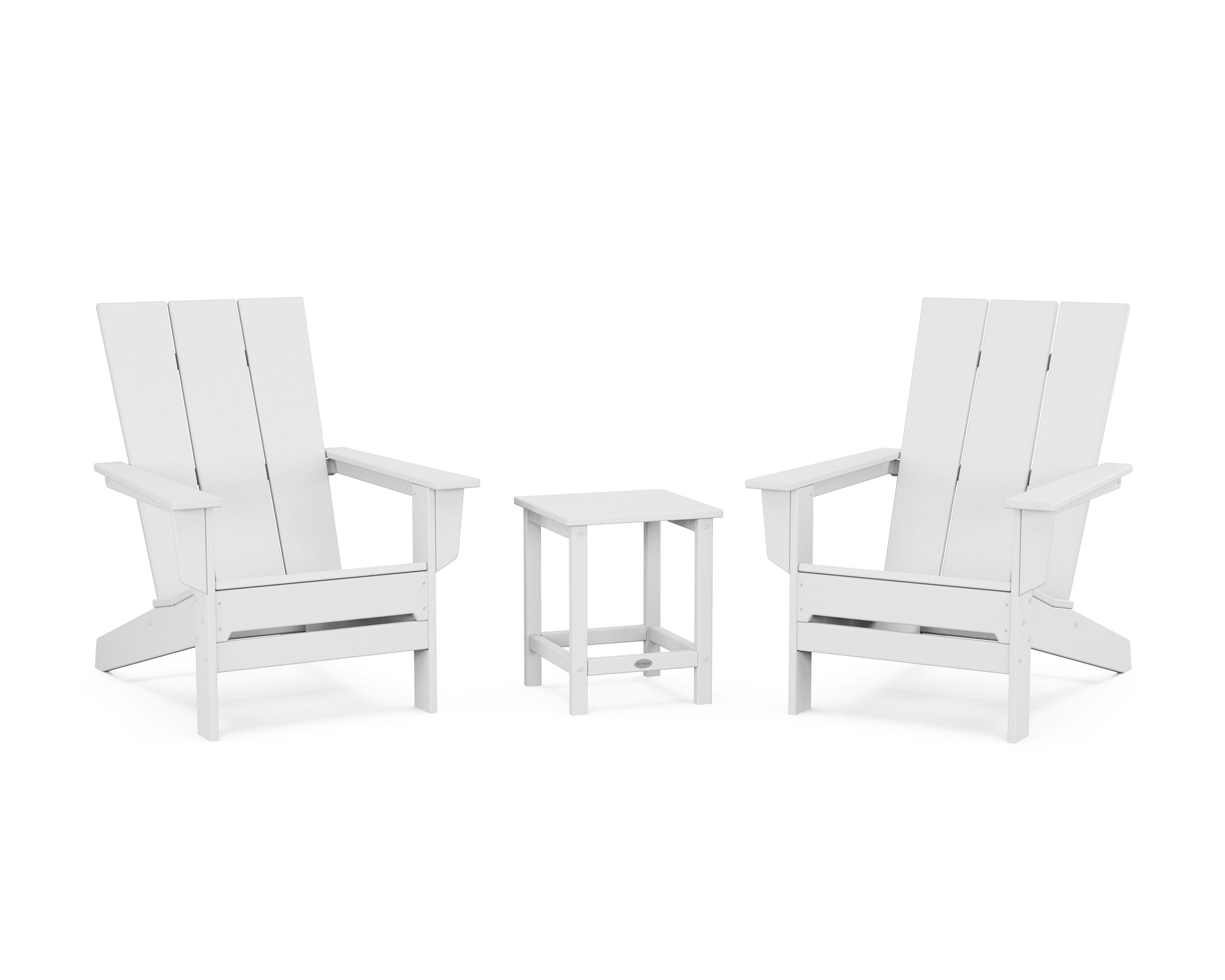 POLYWOOD 3-Piece Modern Studio Adirondack Set — White