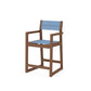 POLYWOOD EDGE Sling Counter Arm Chair — Teak / Poolside Sling