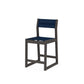 POLYWOOD EDGE Sling Counter Side Chair — Vintage Coffee / Navy Blue Sling