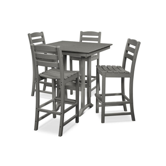 Polywood - La Casa Café 5-Piece Farmhouse Trestle Bar Set - FREE SHIPPING