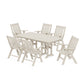 POLYWOOD Vineyard Folding Chair 7-Piece Dining Set — Sand
