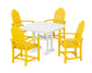 POLYWOOD Classic Adirondack 5-Piece Farmhouse Dining Set With Trestle Legs — Lemon / White
