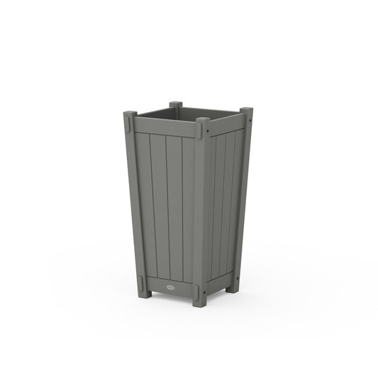 POLYWOOD Vineyard Tapered Square Planter Box — Slate Grey