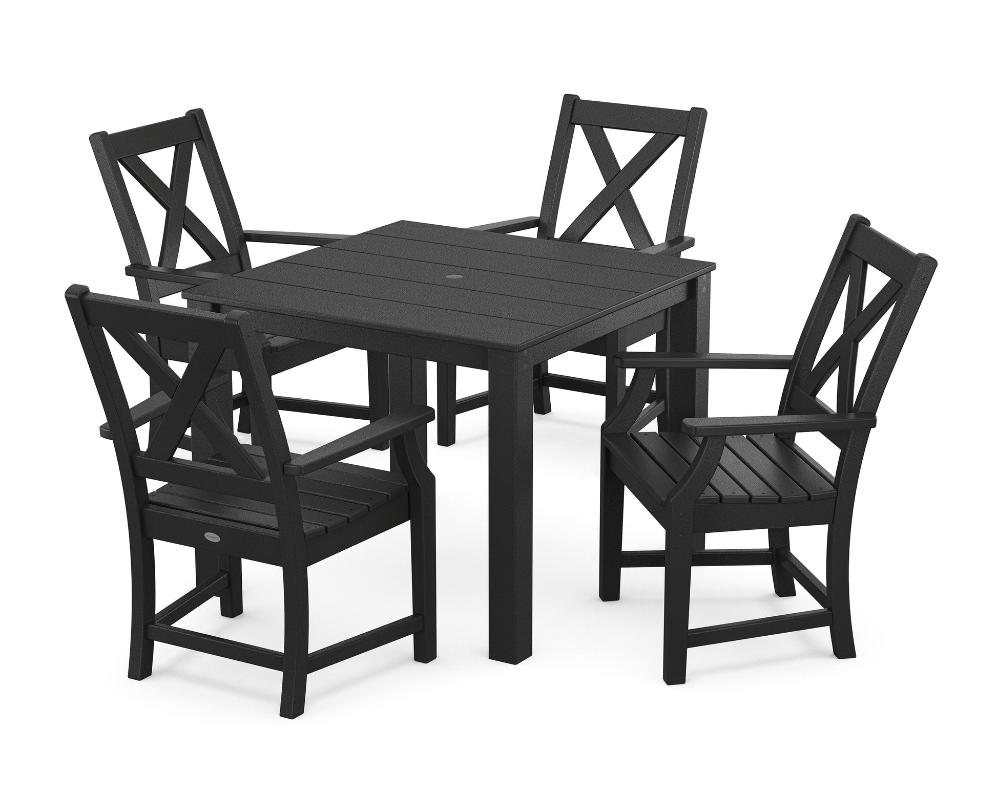 POLYWOOD Braxton 5-Piece Parsons Dining Set — Black