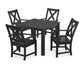 POLYWOOD Braxton 5-Piece Parsons Dining Set — Black