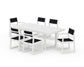 POLYWOOD EDGE Sling 7-Piece Dining Set — White / Black Sling