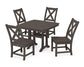 POLYWOOD Braxton Side Chair 5-Piece Dining Set with Trestle Legs — Vintage Coffee
