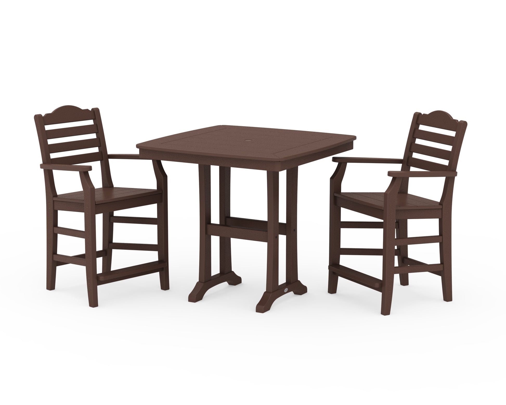 POLYWOOD Savannah 3-Piece Counter Set with Trestle Legs — Mahogany