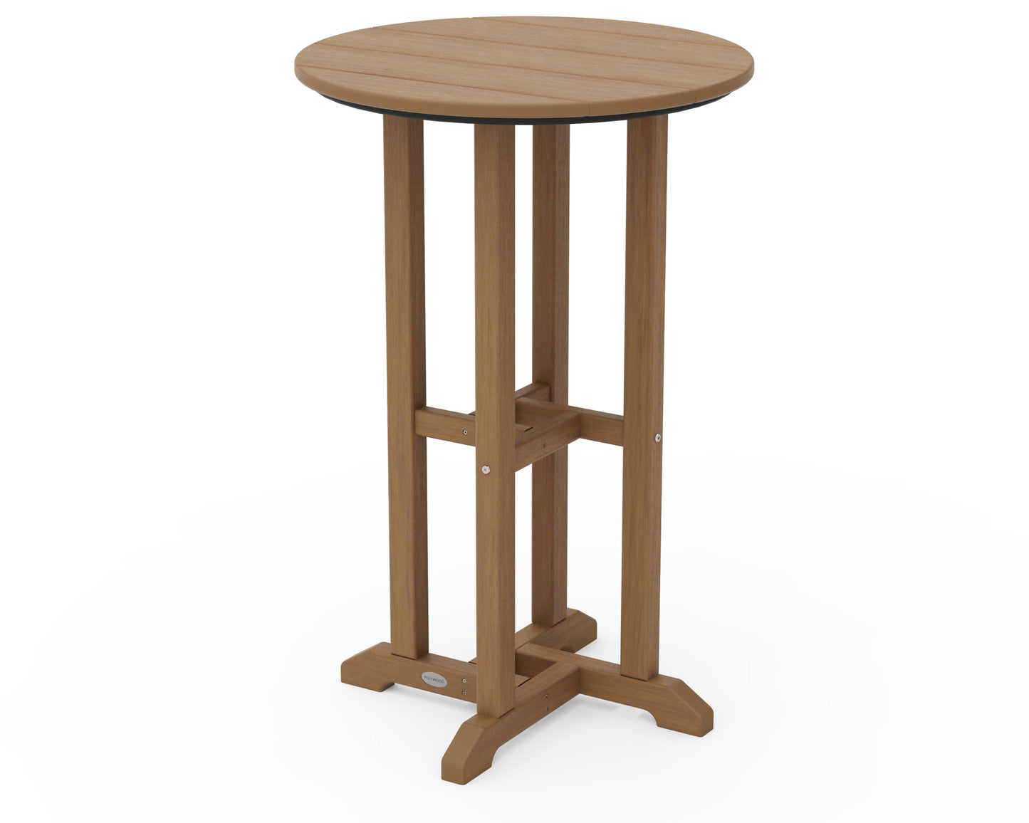 POLYWOOD 24" Round Farmhouse Counter Bistro Table — Natural