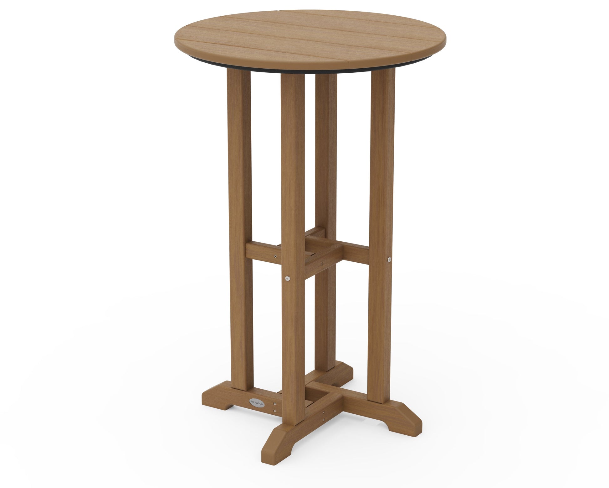 POLYWOOD 24" Round Farmhouse Counter Bistro Table — Natural