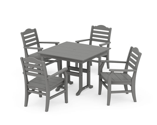 POLYWOOD Savannah 5-Piece Farmhouse Dining Set — Slate Grey