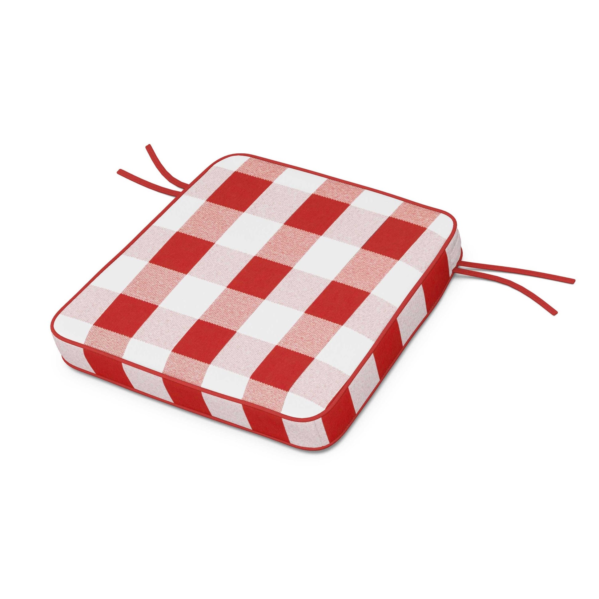 POLYWOOD Acadia Dining Arm Seat Cushion — Buffalo Plaid Crimson