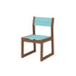 POLYWOOD EDGE Sling Dining Side Chair — Teak / Dupioni Aquamarine Sling