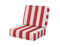POLYWOOD Ateeva Harbour Seat and Back Cushion — Cabana Stripe Crimson