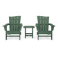 POLYWOOD Wave 3-Piece Adirondack Chair Set FREE SHIPPING