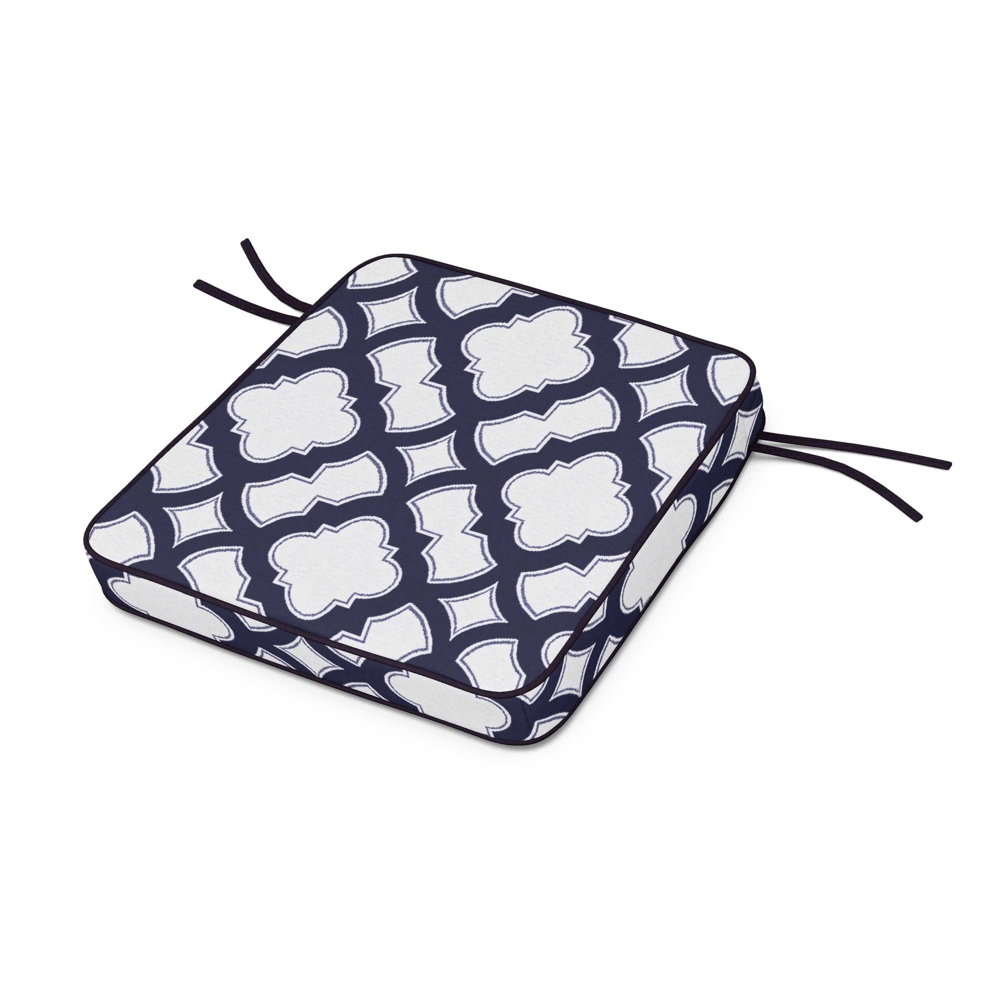 POLYWOOD Acadia Dining Arm Seat Cushion — Trellis Navy