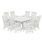 POLYWOOD Acadia 9-Piece Square Farmhouse Dining Set with Trestle Legs — Vintage White