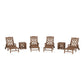 POLYWOOD Chinoiserie 6-Piece Chaise Set — Teak