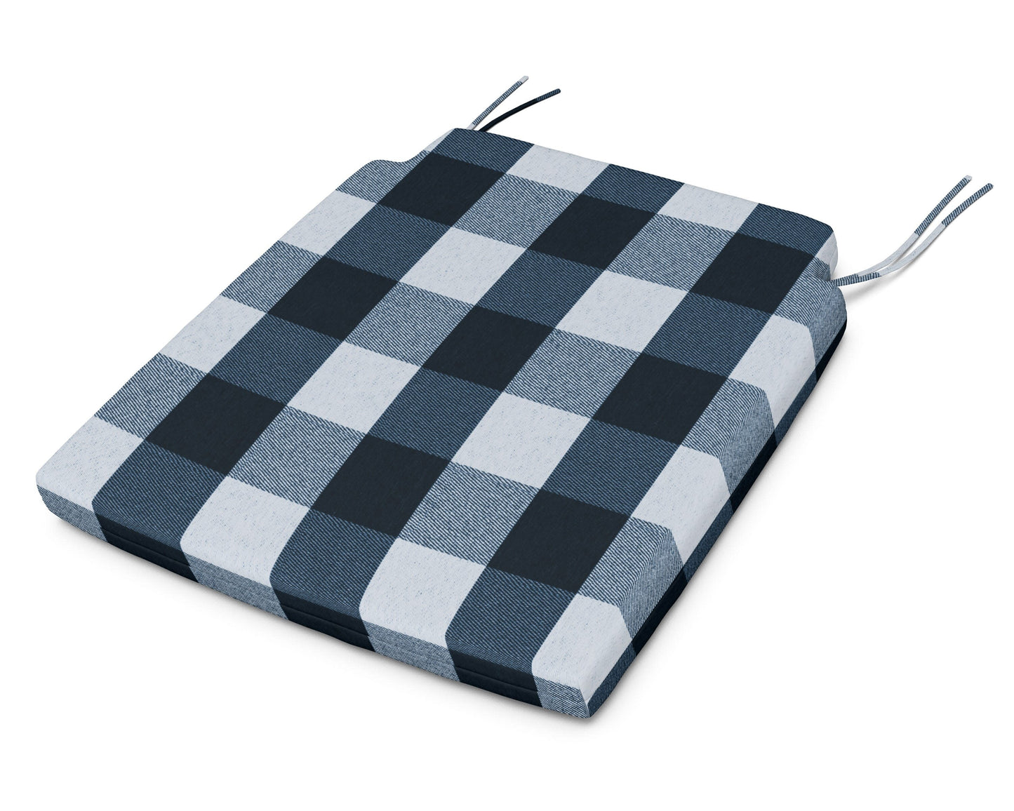 POLYWOOD Savannah Dining Seat Pad — Buffalo Plaid Marine Indigo