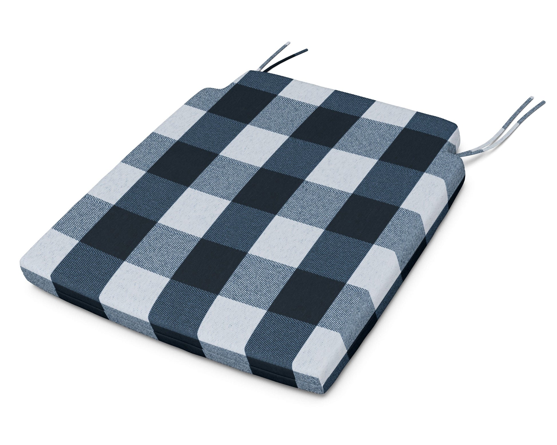 POLYWOOD Savannah Dining Seat Pad — Buffalo Plaid Marine Indigo