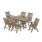 POLYWOOD Vineyard Folding Chair 7-Piece Dining Set — Vintage Sahara
