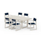 POLYWOOD EDGE Sling 7-Piece Dining Set — Sand / Navy Blue Sling