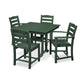 POLYWOOD La Casa Café 5-Piece Farmhouse Dining Set with Trestle Legs/2 Side Chairs + 2 Arm Chairs + Square Dining Table FREE SHIPPING
