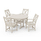 POLYWOOD Braxton 5-Piece Round Farmhouse Dining Set — Sand