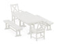 POLYWOOD Braxton 5-Piece Dining Set with Trestle Legs — Vintage White