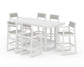 POLYWOOD EDGE Sling 7-Piece Bar Table Set — White / Birch Sling