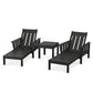 POLYWOOD Acadia 3-Piece Chaise Set — Black
