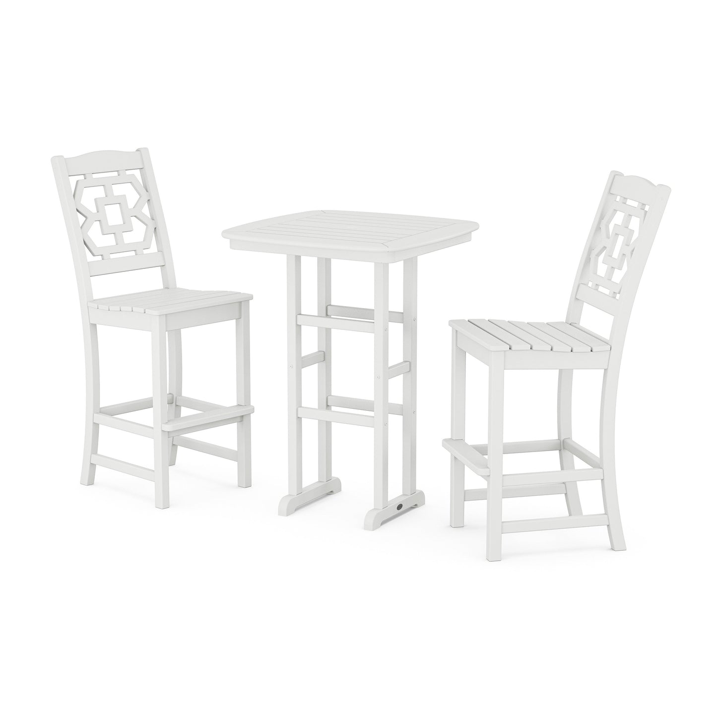 POLYWOOD Chinoiserie 3-Piece Bar Set — White