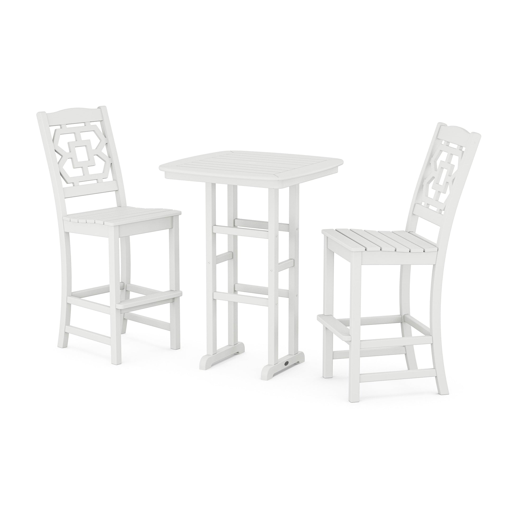 POLYWOOD Chinoiserie 3-Piece Bar Set — White