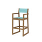 POLYWOOD EDGE Sling Bar Arm Chair — Natural / Dupioni Aquamarine Sling