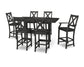 POLYWOOD Braxton 7-Piece Farmhouse Trestle Bar Set — Black