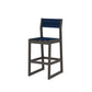 POLYWOOD EDGE Sling Bar Side Chair — Vintage Coffee / Navy Blue Sling