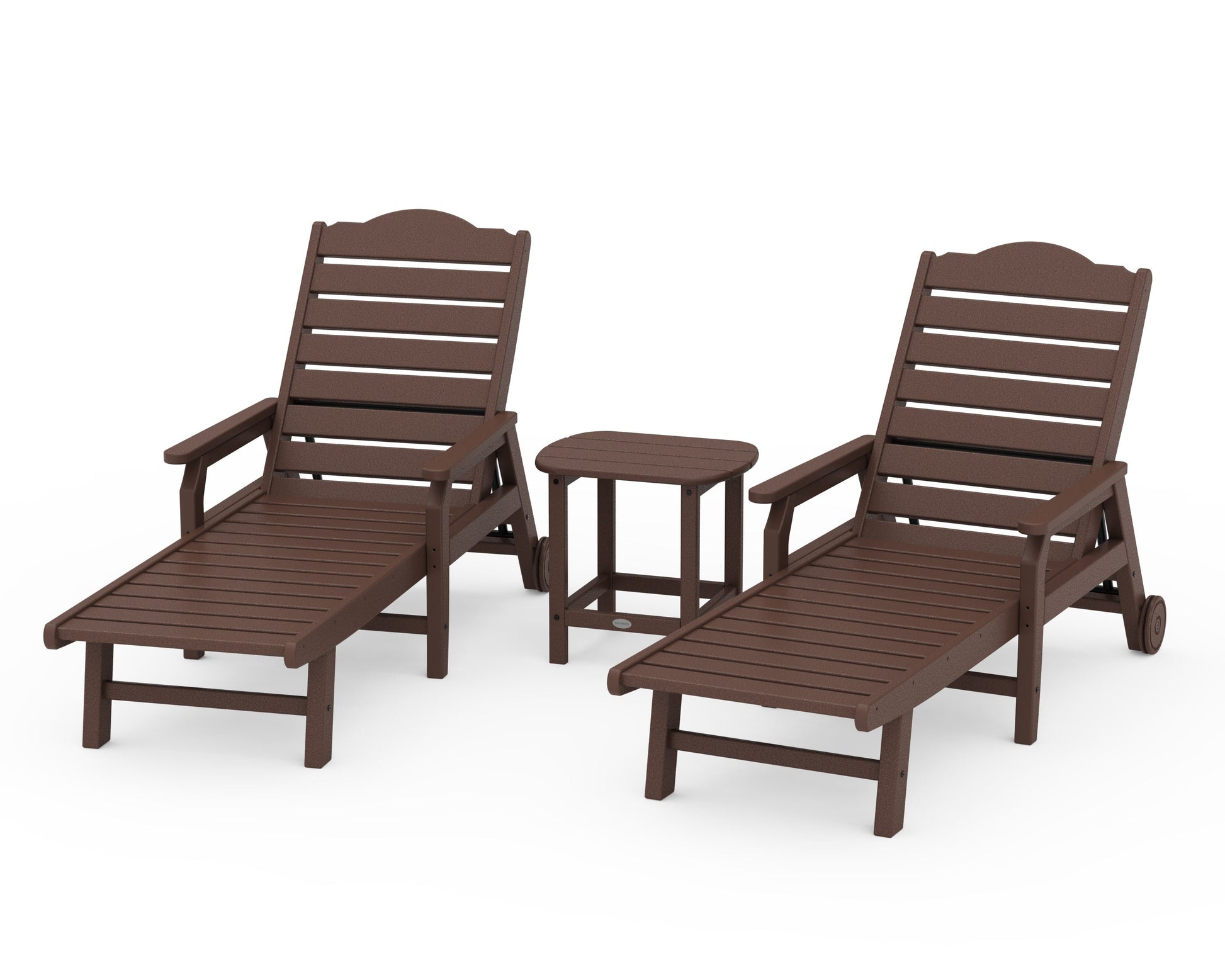 POLYWOOD 3-Piece Savannah Chaise Lounge Set — Mahogany