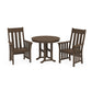 POLYWOOD Acadia 3-Piece Farmhouse Dining Set — Kona