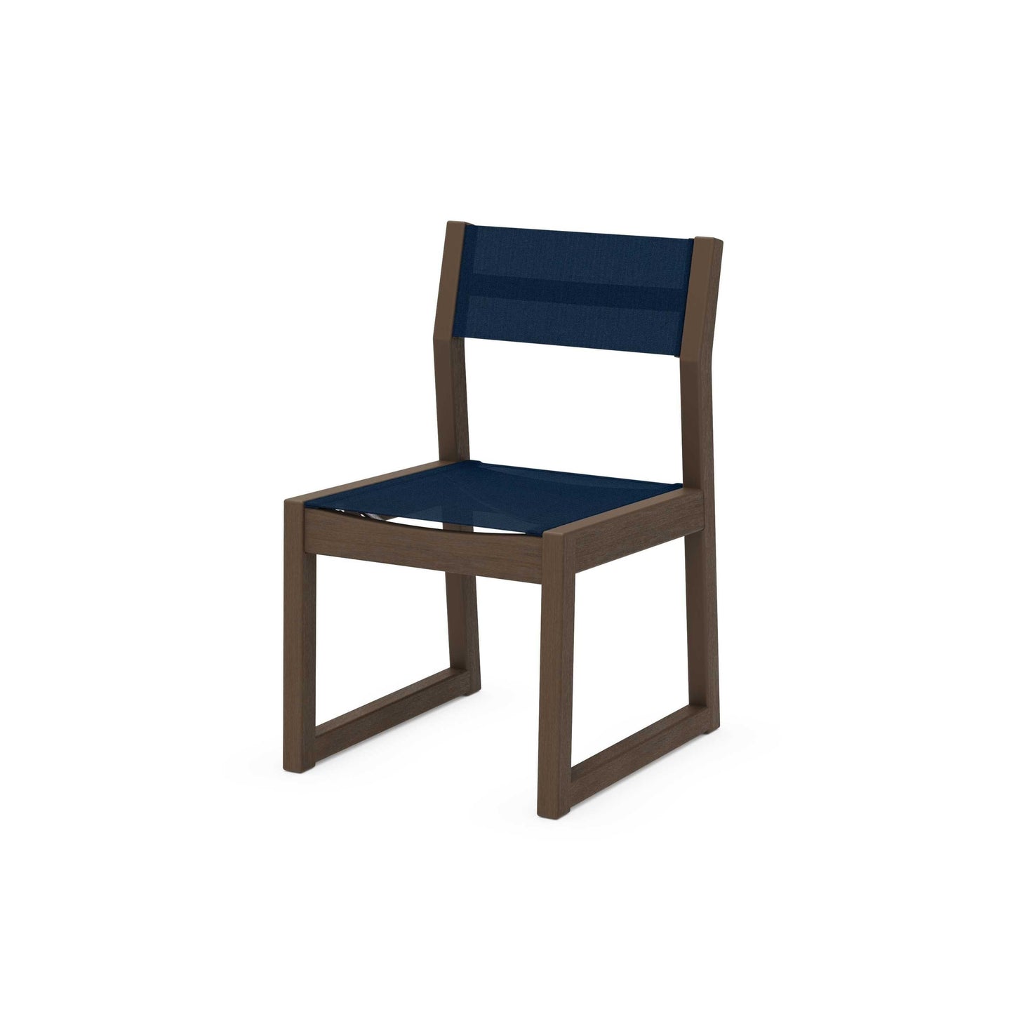 POLYWOOD EDGE Sling Dining Side Chair — Kona / Navy Blue Sling