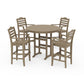 POLYWOOD Savannah 5-Piece Round Farmhouse Bar Set — Vintage Sahara