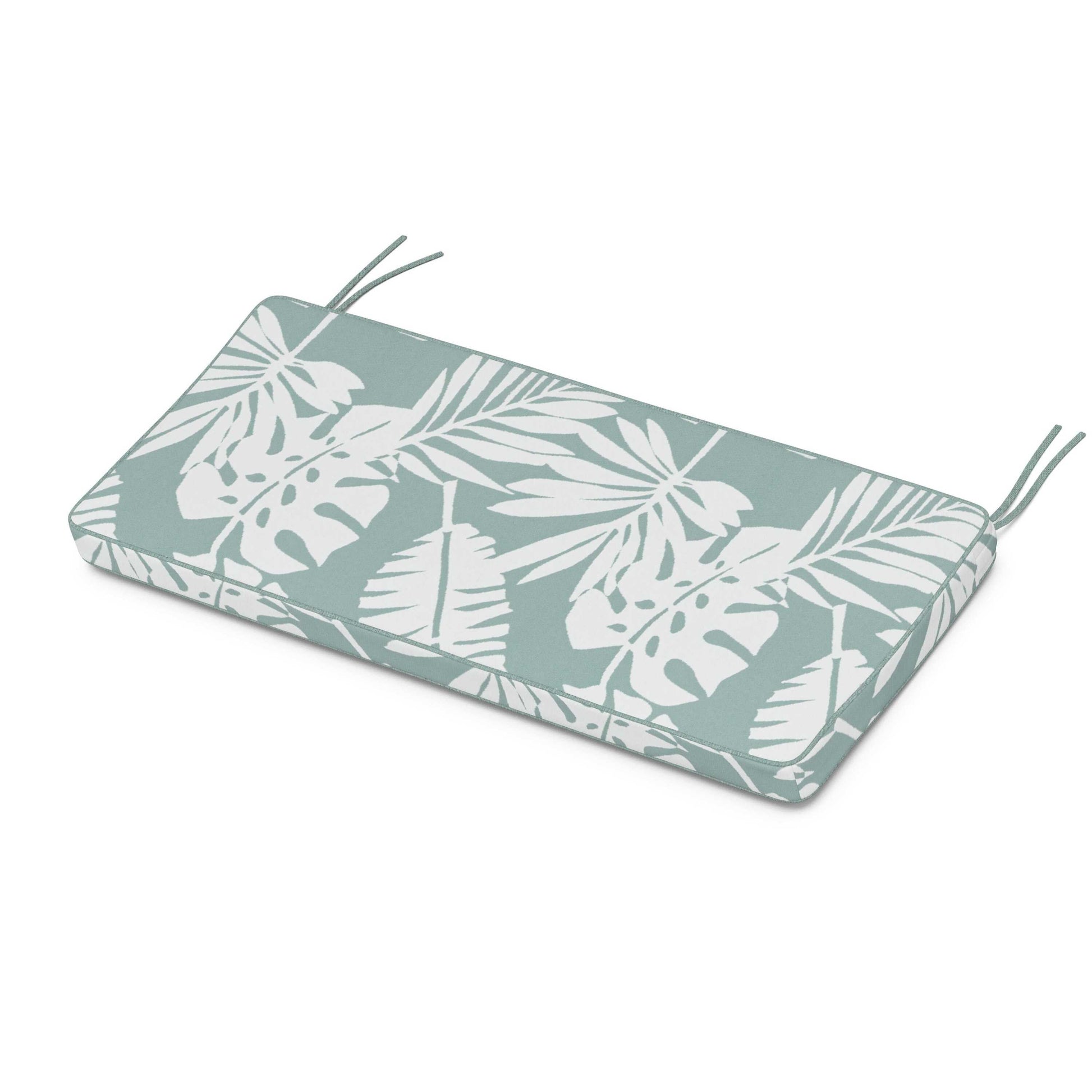POLYWOOD Chinoiserie Bench Seat Cushion — Leaf Glacier Spa