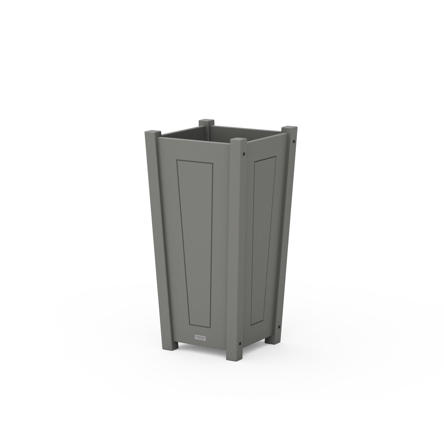 POLYWOOD Country Living Tapered Square Planter Box — Slate Grey