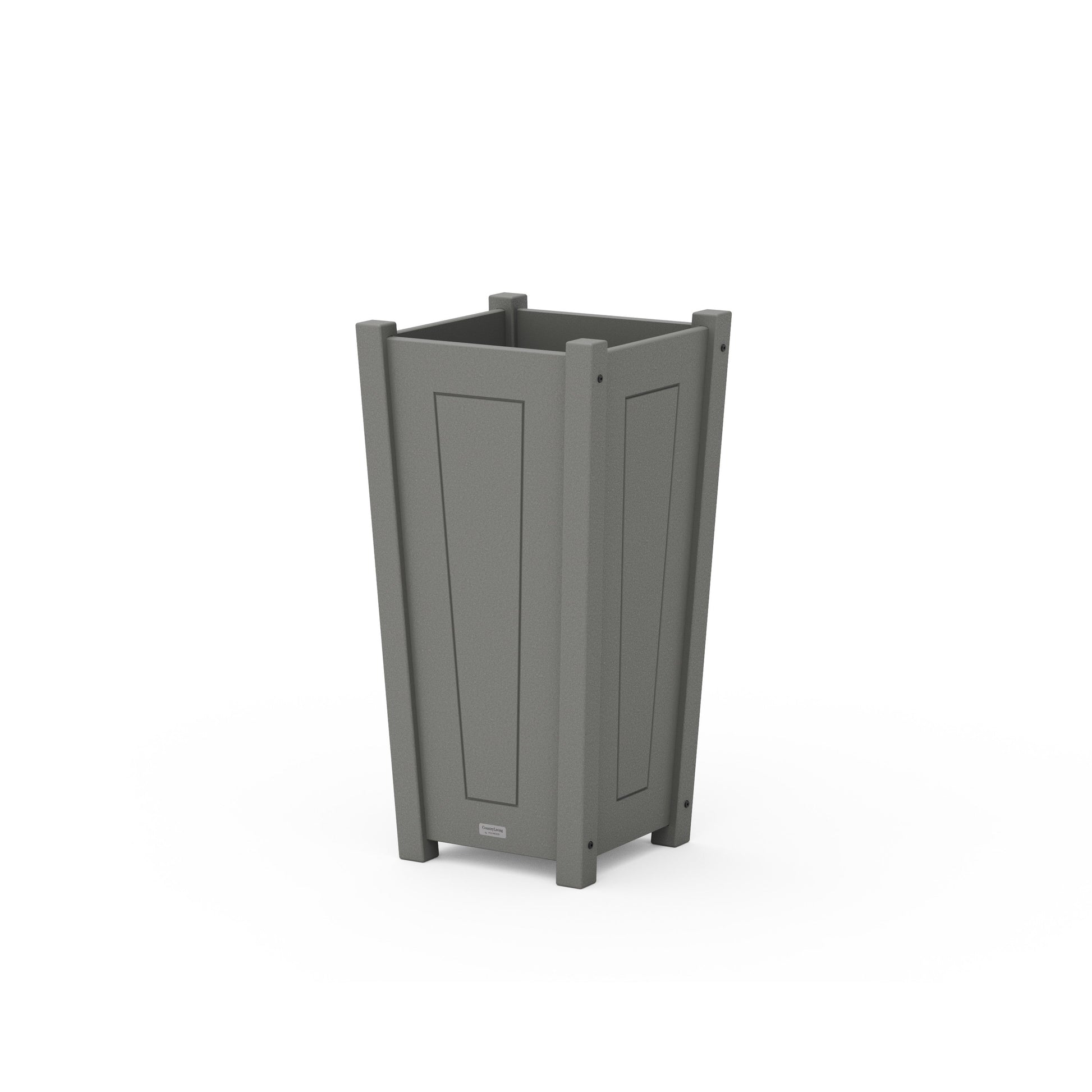 POLYWOOD Country Living Tapered Square Planter Box — Slate Grey
