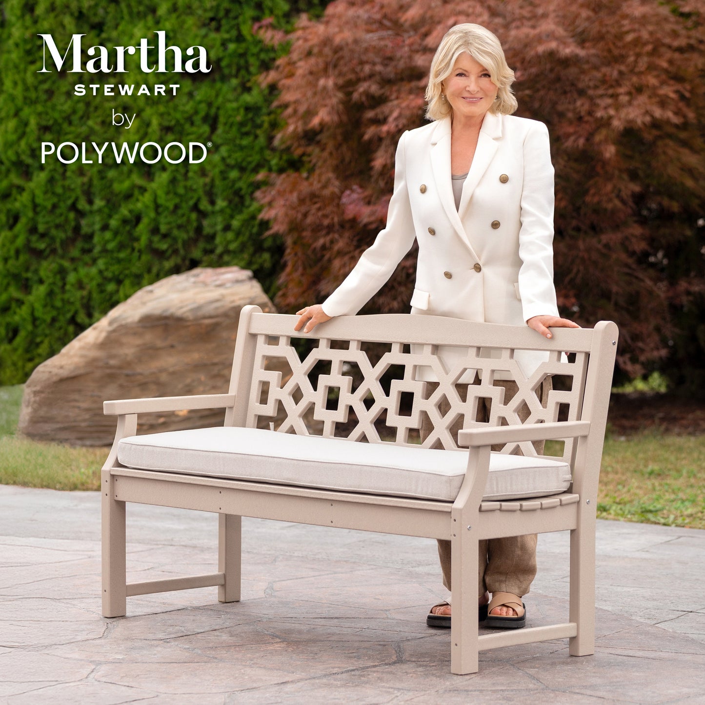 POLYWOOD Chinoiserie 60" Garden Bench