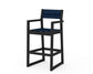 POLYWOOD EDGE Sling Bar Arm Chair — Black / Navy Blue Sling